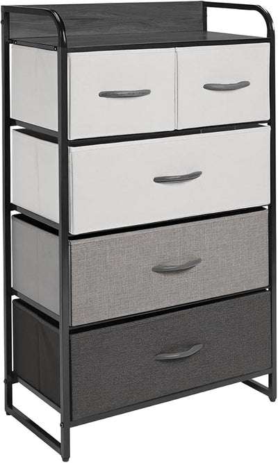 Bluelander Cajonera 5 Cajones + Repisa | 4 Niveles, Estructura de Acero, 100×58×30 cm