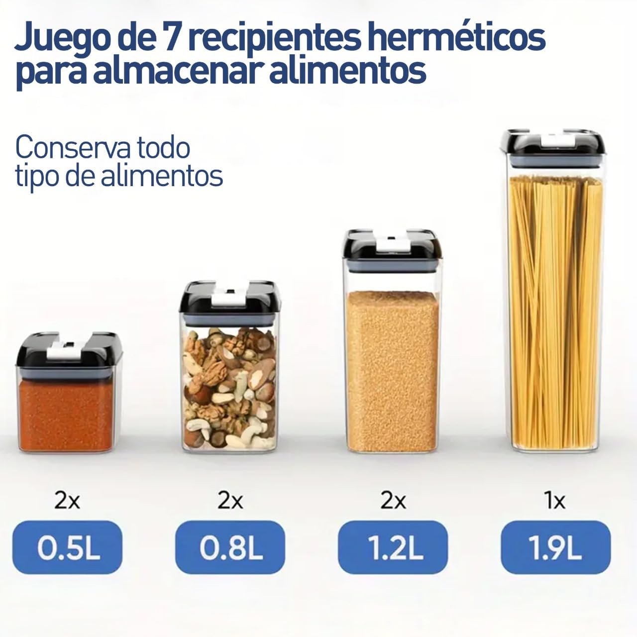 Juego de 7 recipientes herméticos
