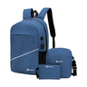 Bluelander Mochila Antirrobo para Laptop con USB, 3 Piezas: Mochila, Cruzada y Lapicera, Impermeable