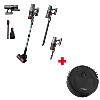 Aspiradora Inalámbrica + Robot Aspirador Bluelander 150W - Tanque 0.55L LED Recargable