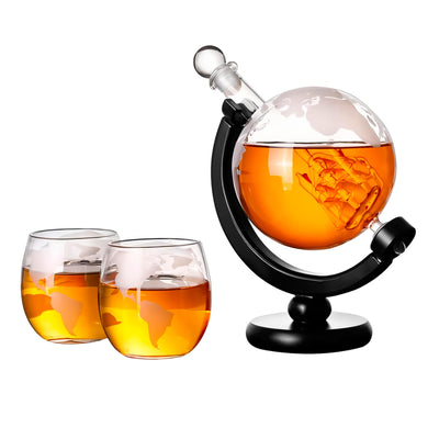 Bluelander Decantador de Whisky 850 ml con 2 Vasos 400 ml