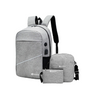 Bluelander Mochila Antirrobo para Laptop con USB, 3 Piezas: Mochila, Cruzada y Lapicera, Impermeable