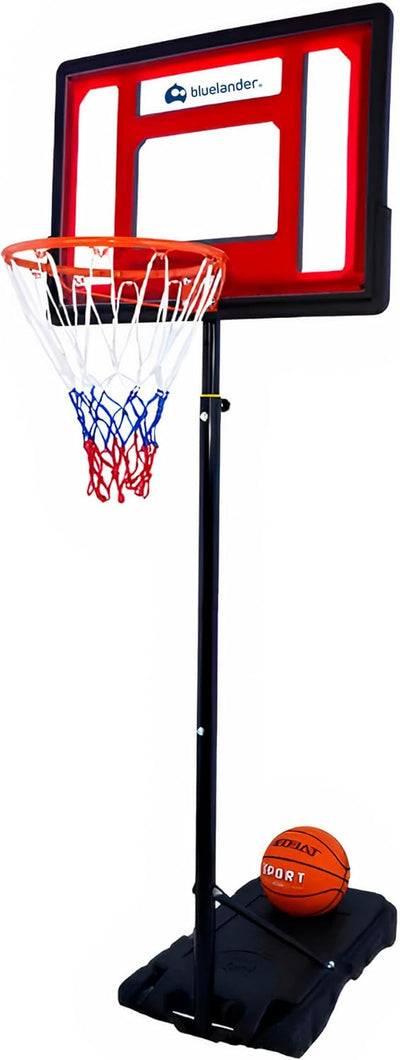 Bluelander Canasta de Basketball Ajustable con Balón y Bomba, Altura 1.4 m a 2.1 m