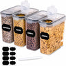 Bluelander Juego de 4 Recipientes Herméticos para Alimentos – Contenedores de Cocina de 2.1 L con Tapa, Fácil de Agarrar y Apilables