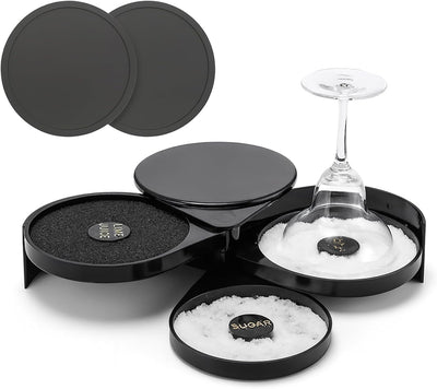 Bluelander Escarchador Vasos 3 Bandejas - Giratorio Compartimentos Plegables Bar