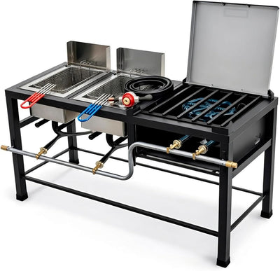 Freidora de Aceite 20L con Plancha Gas LP
