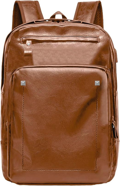 Bluelander Mochila Antirrobo Impermeable de Cuero Sintético con Puerto USB, Ideal para Laptop, Viajes y Oficina