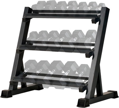 Bluelander Rack para Mancuernas de 3 Niveles, Soporte 5 a 40 lbs, Capacidad 272 kg, Ideal para Gimnasio o Casa