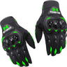 Bluelander Guantes Antideslizantes para Motociclista Unisex con Protección y Sensores Táctiles Negro-Verde