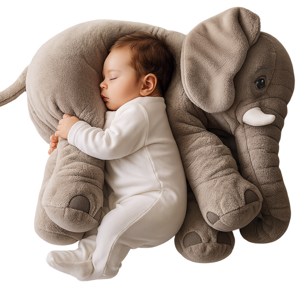 Bluelander Almohada Bebé Elefante, Gris, Suave y Cómoda 60 cm