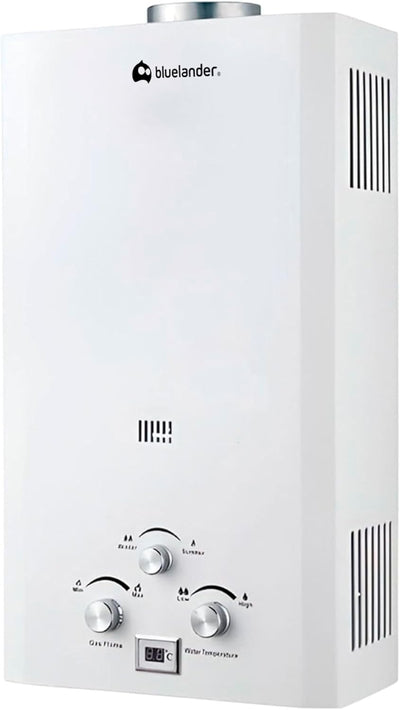 Bluelandar Calentador de Agua Eléctrico 12L/min, Boiler de Paso para 1 Servicio (Blanco)