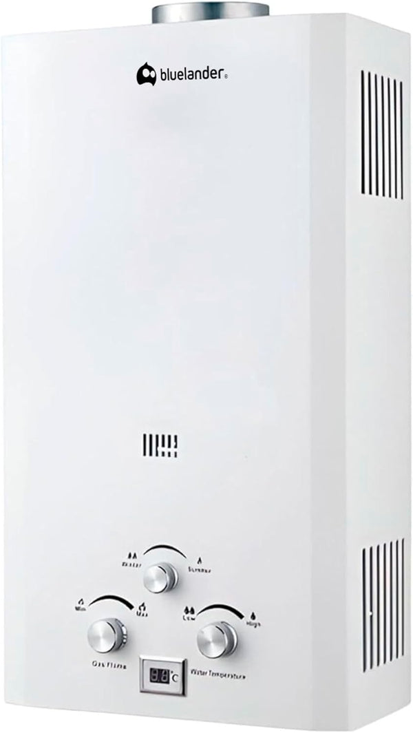 Bluelandar Calentador de Agua Eléctrico 12L/min, Boiler de Paso para 1 Servicio (Blanco)