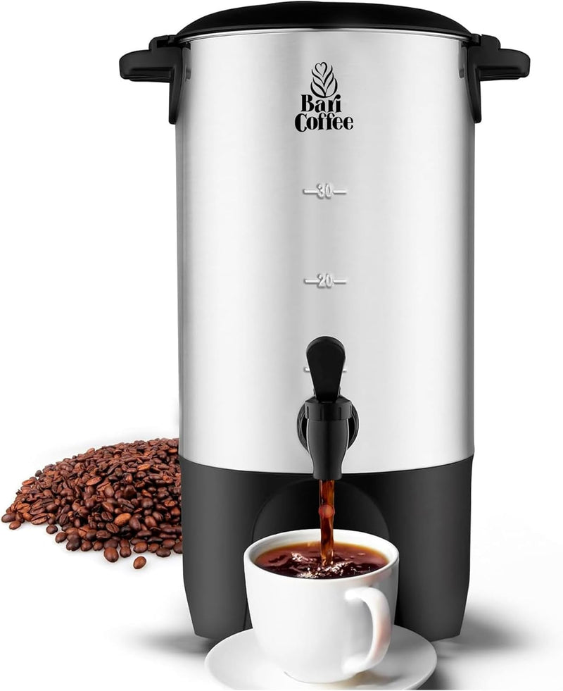 Baricoffee Cafetera Eléctrica 6L, 40 Tazas, Acero Inoxidable