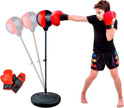 Bluelander Kit de Boxeo, Pera con Base Ajustable y Guantes