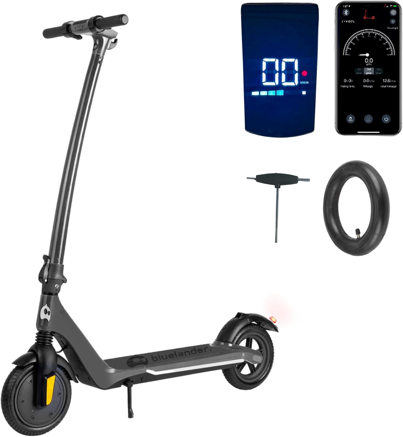 Bluelander Scooter E11 Eléctrico Plegable para Adultos, Velocidad 35 km/h, Autonomía 22-26 km, Scooter eléctrico Adulto, Motor Sin Escobillas 720W, Control por App Bluetooth, Scooter