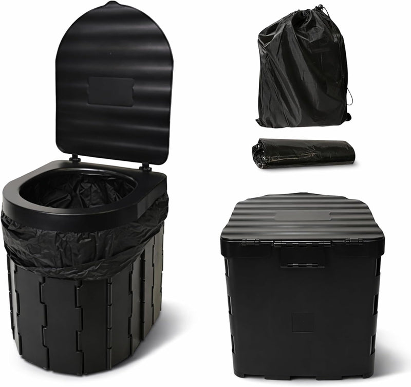Bluelander Baño Portátil Camping 33x28x30cm - Plegable 150kg 12 Bolsas