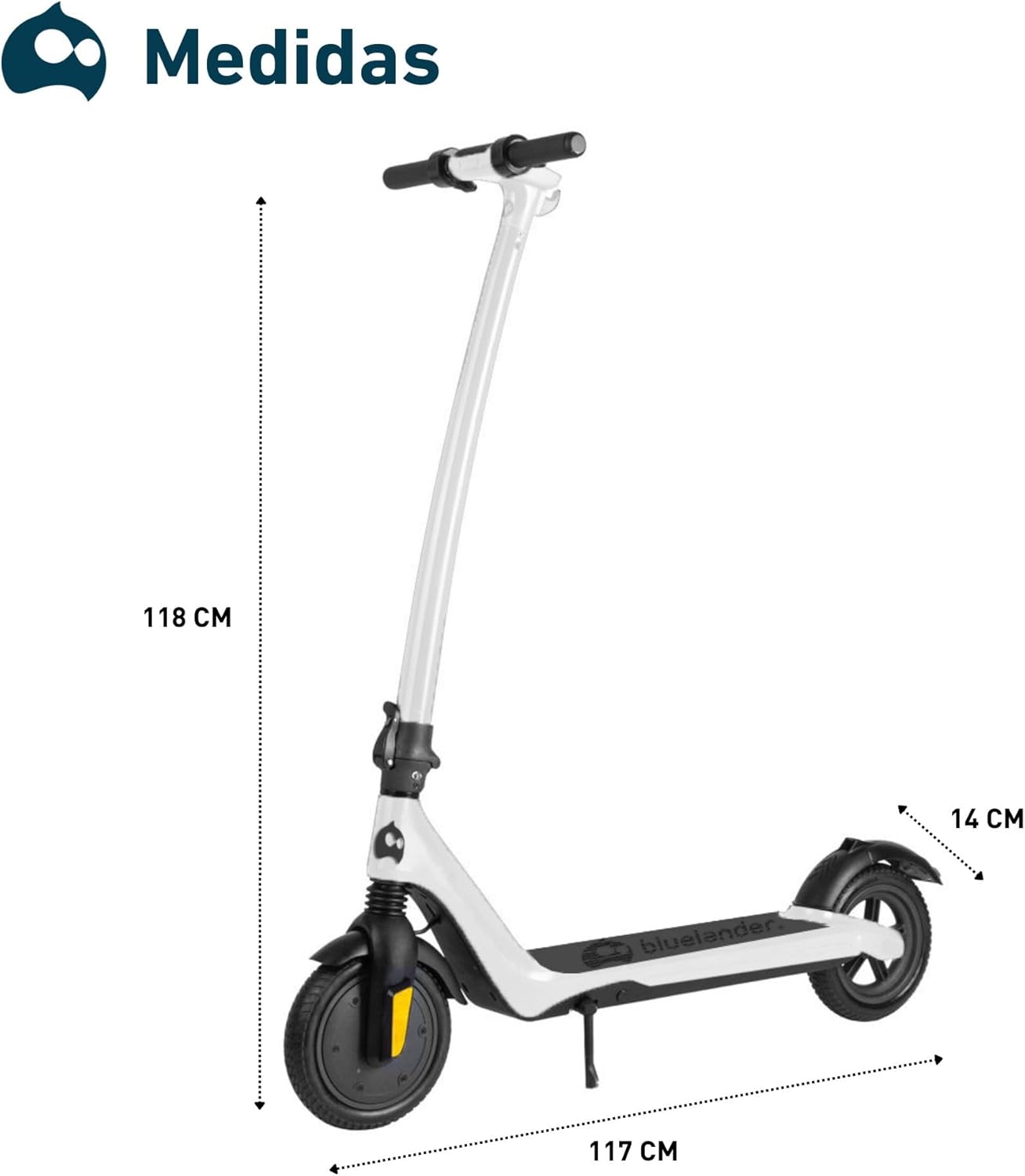 Bluelander Scooter E11 Eléctrico Plegable para Adultos, Velocidad 35 km/h, Autonomía 22-26 km, Scooter eléctrico Adulto, Motor Sin Escobillas 720W, Control por App Bluetooth, Scooter