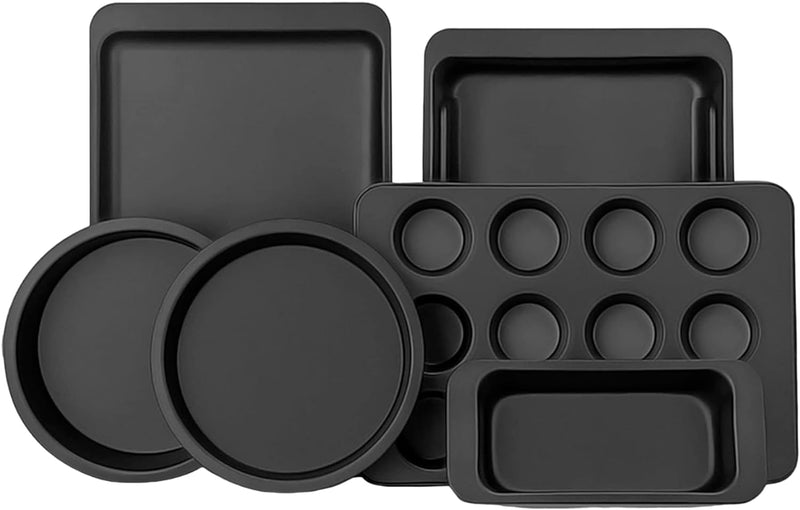 Bluelander Moldes para Hornear 6 Piezas, Juego de Charola para Hornear, Bandejas para Hornear, Utensilios de Cocina, Antiadherente de Acero al Carbono, Juego de Utensilios de Cocina