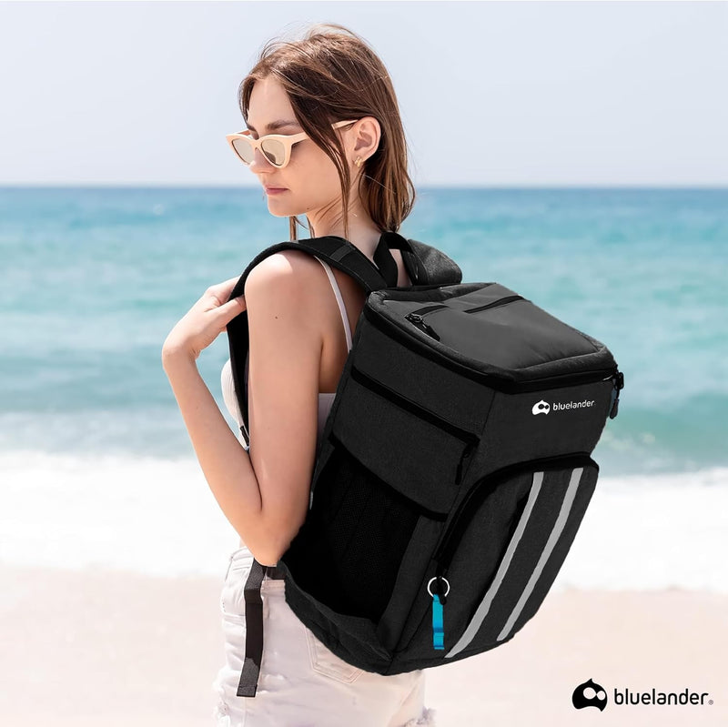 Bluelander Lonchera Térmica Aislada, Mochila Lonchera Portatil, Gran Tamaño 43x32x22 cm, Aislamiento Térmico, Grande Capacidad de 27 L, Mantiene Alimentos Fríos o Calientes por Más de 12 Horas