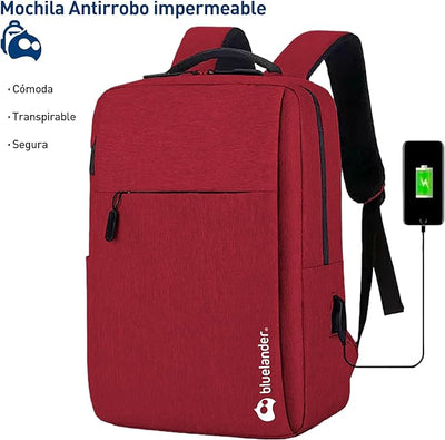 Mochila Antirrobo Laptop USB Impermeable