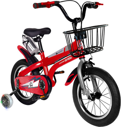 Bluelander Bicicleta 16” para Niñ@ de 4 a 6 Años con Canasta y Ruedas