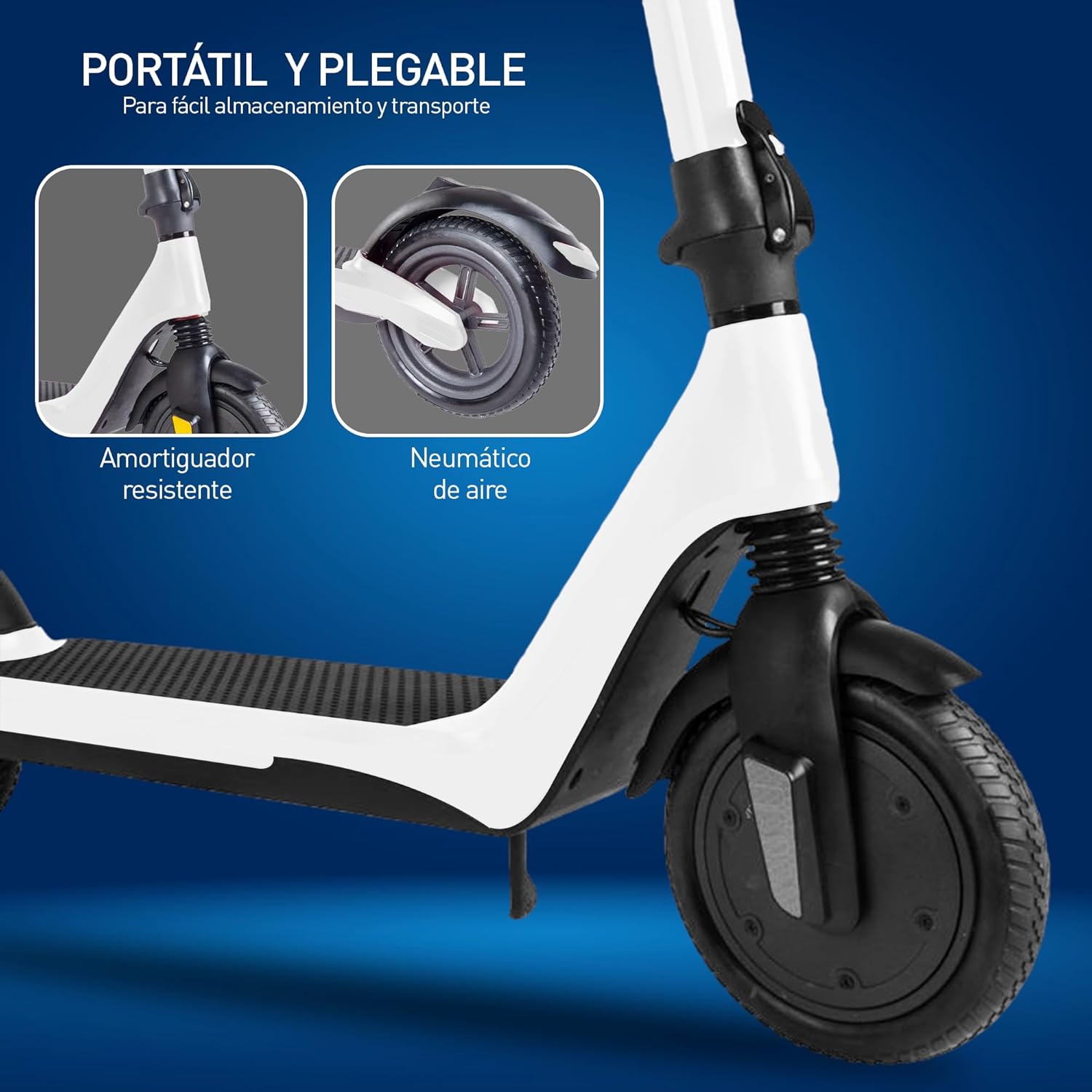 Bluelander Scooter E11 Eléctrico Plegable para Adultos, Velocidad 35 km/h, Autonomía 22-26 km, Scooter eléctrico Adulto, Motor Sin Escobillas 720W, Control por App Bluetooth, Scooter