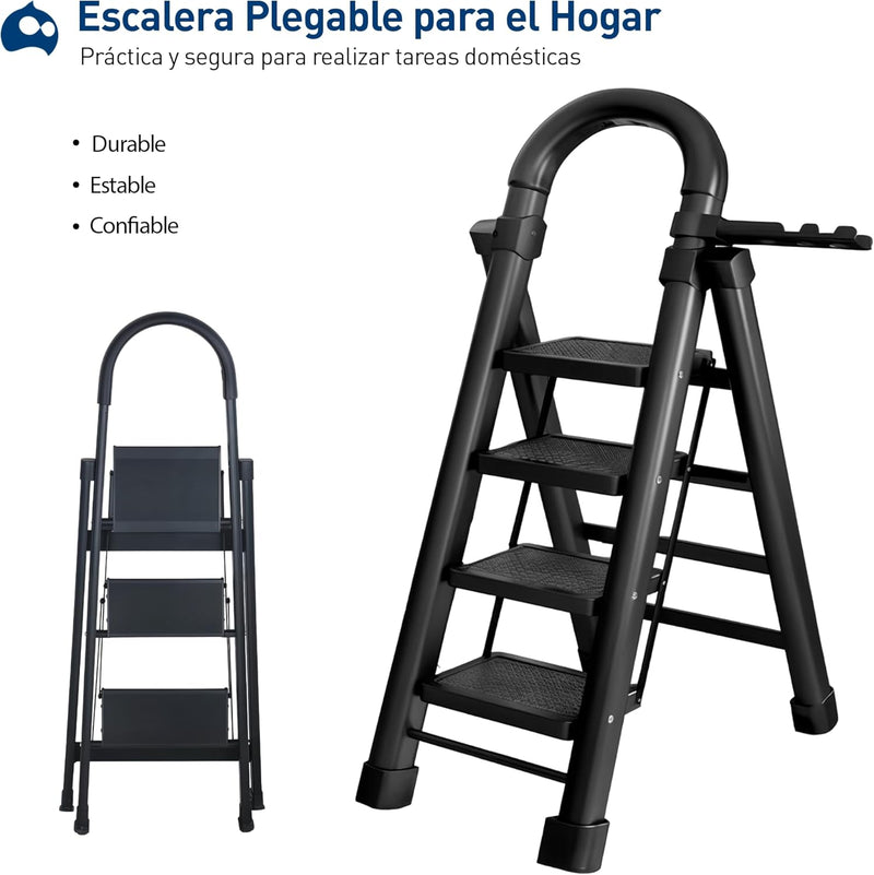 Bluelander Escalera Plegable de Acero, 4 Peldaños, 118 cm