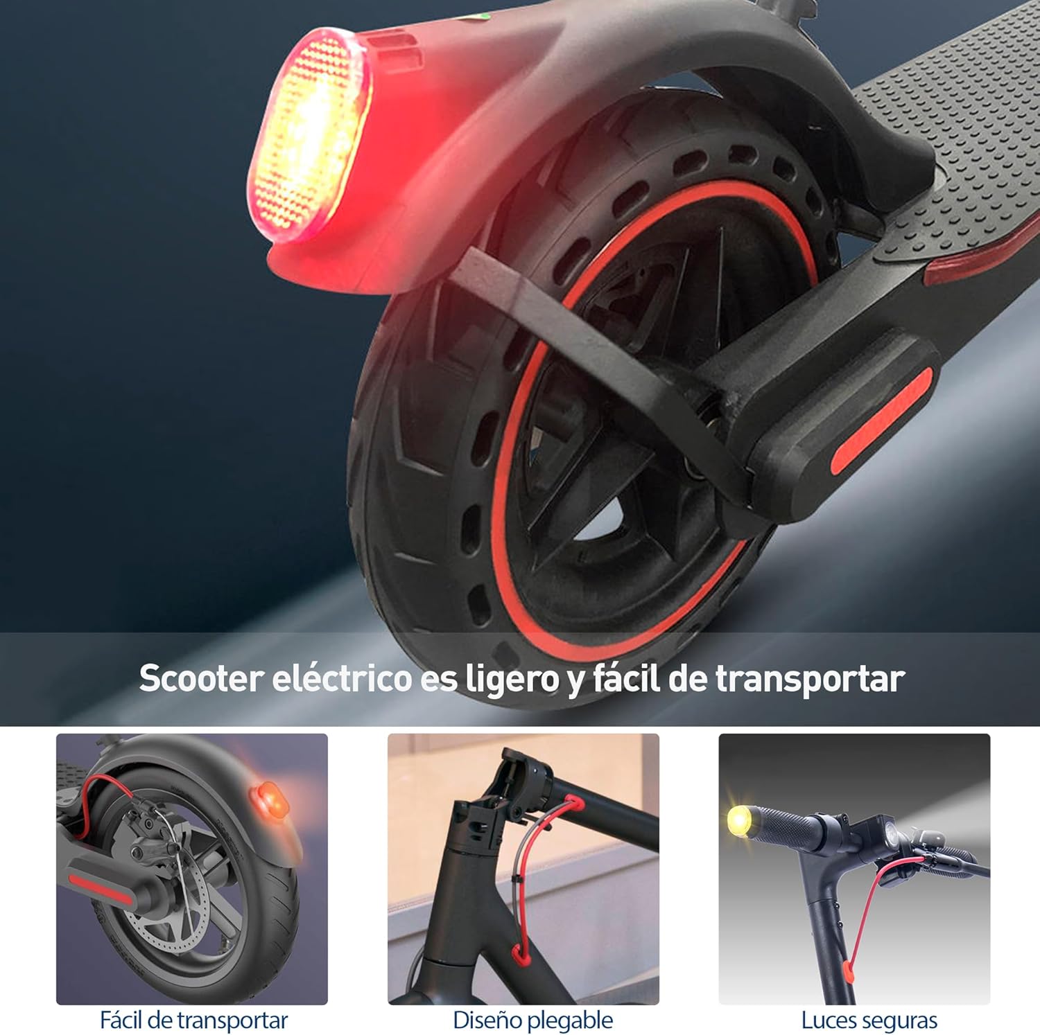 Scooter E9 PRO GRIS/ROJO