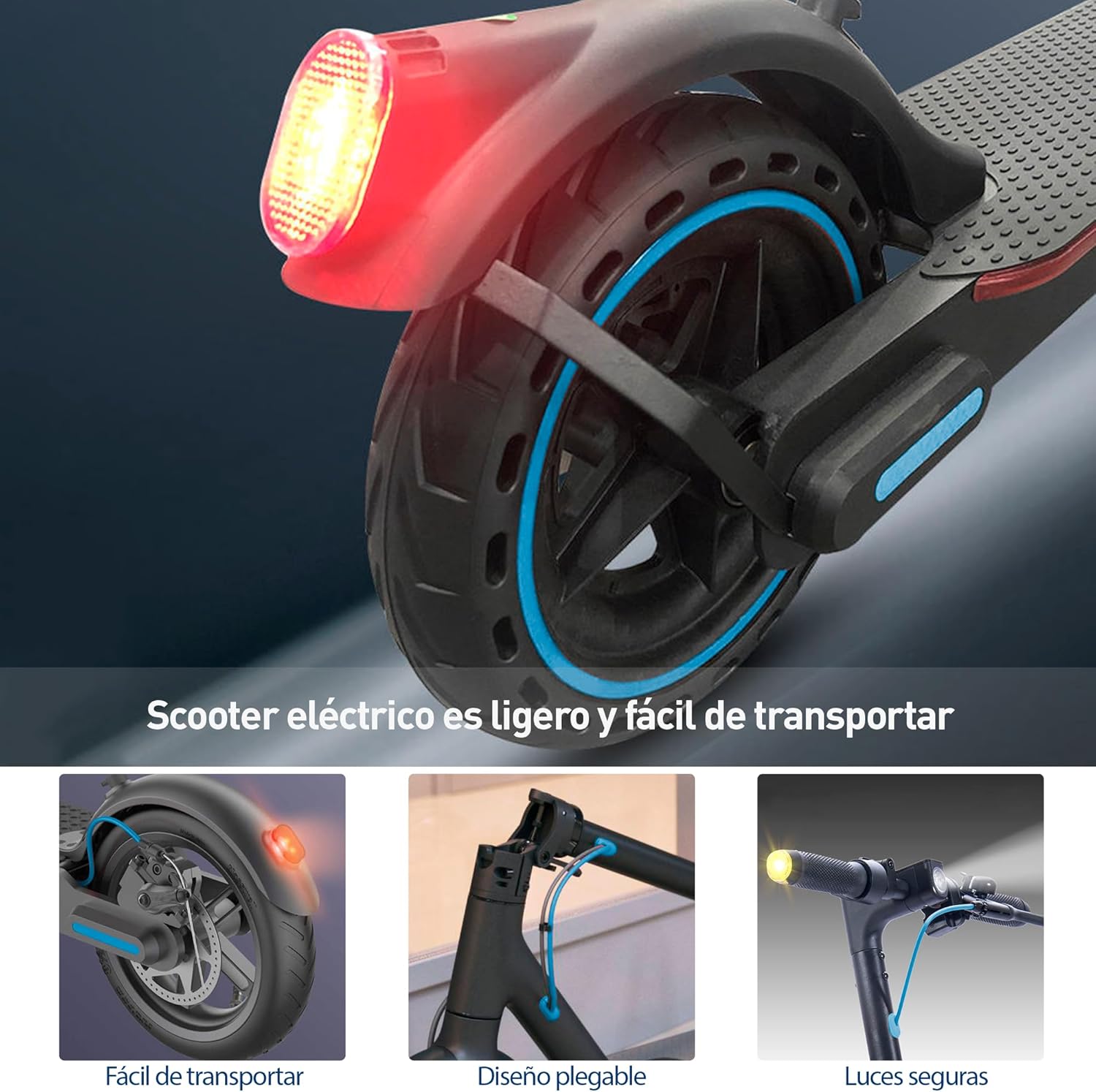 Scooter E9 PRO GRIS/AZUL