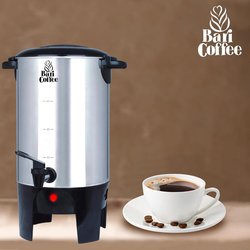 Baricoffee Cafetera Eléctrica 6L, 40 Tazas, Acero Inoxidable