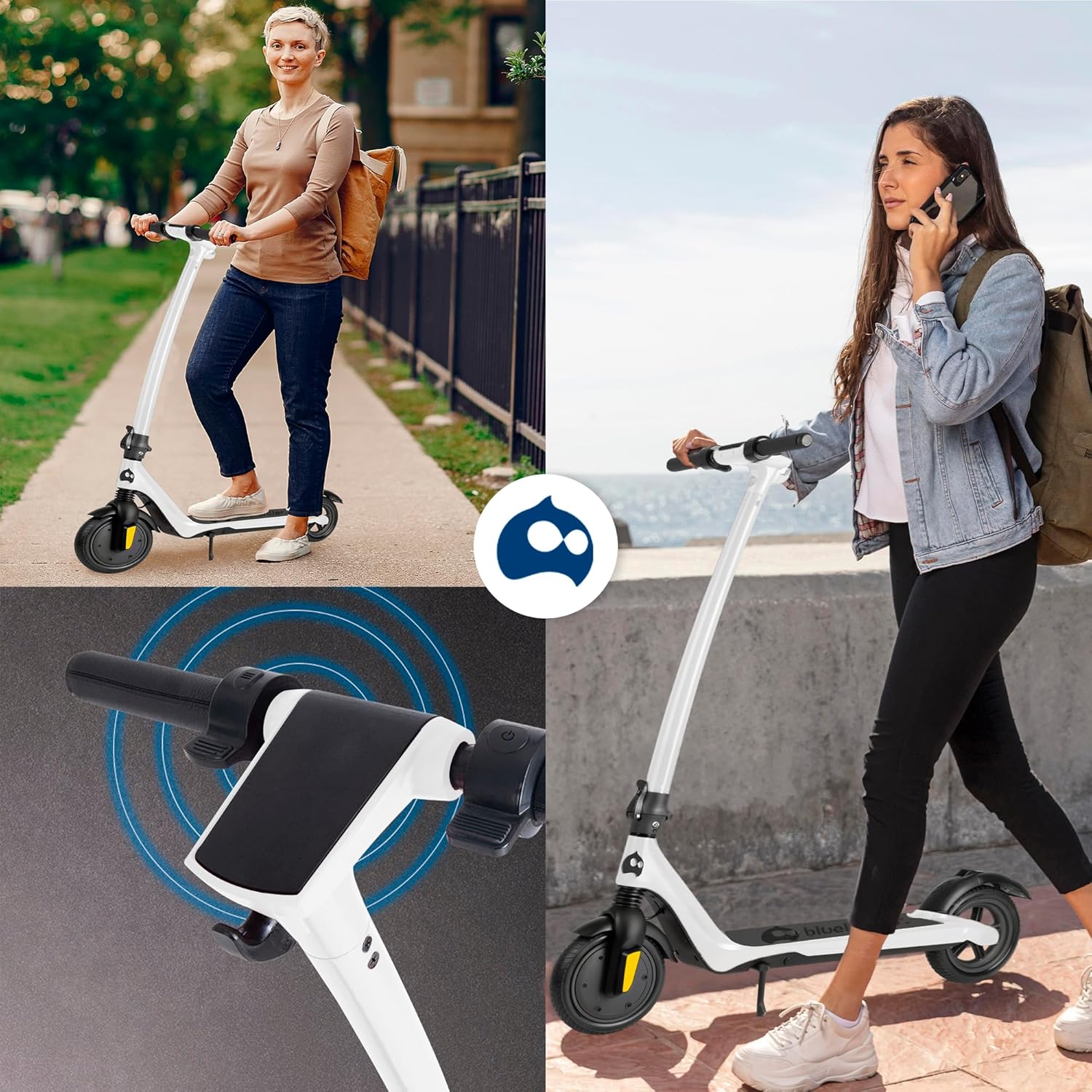 Bluelander Scooter E11 Eléctrico Plegable para Adultos, Velocidad 35 km/h, Autonomía 22-26 km, Scooter eléctrico Adulto, Motor Sin Escobillas 720W, Control por App Bluetooth, Scooter