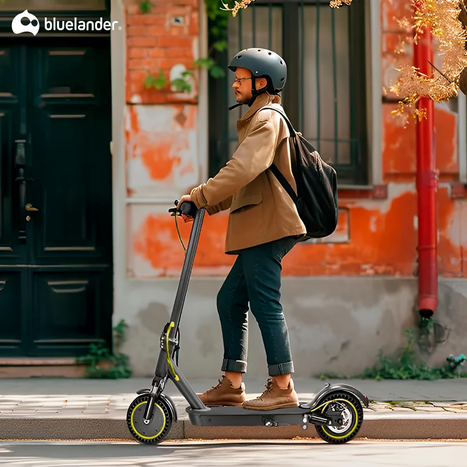 Bluelander Scooter E9 Pro Eléctrico Plegable para Adultos, Motor 720W, Autonomía 22-26 km, Velocidad Máxima 30 km/h, Scooter, Motor Sin Escobillas, Luz LED y Freno de Disco