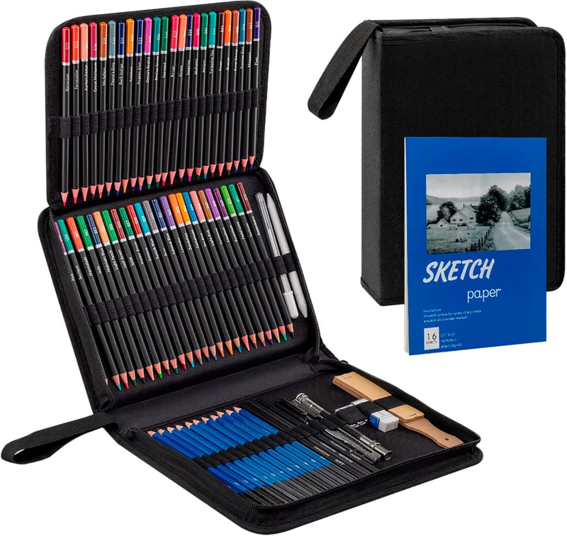 Bluelander Kit de Dibujo 71 Piezas con Estuche – Para Principiantes y Profesionales