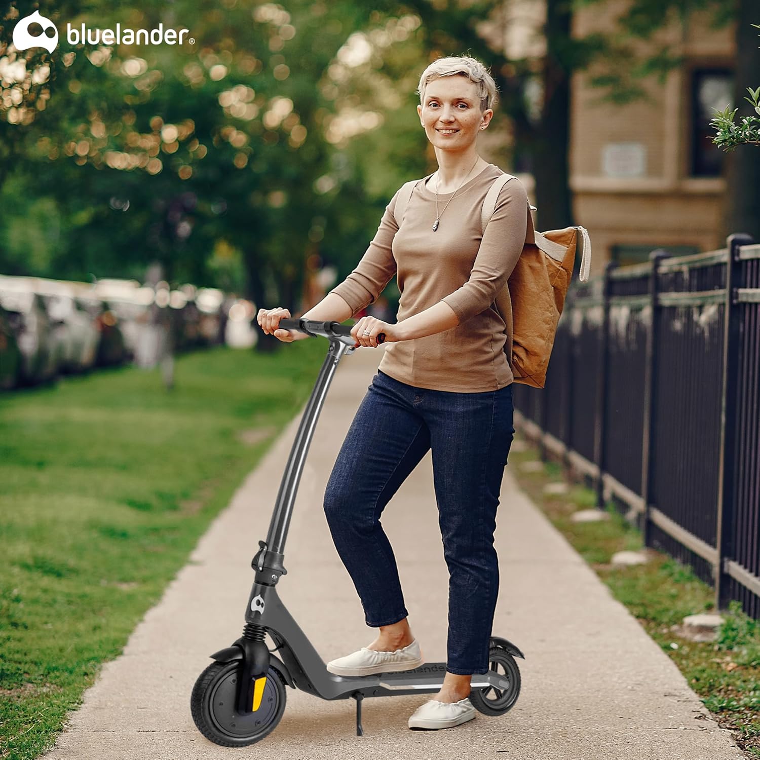 Bluelander Scooter E11 Eléctrico Plegable para Adultos, Velocidad 35 km/h, Autonomía 22-26 km, Scooter eléctrico Adulto, Motor Sin Escobillas 720W, Control por App Bluetooth, Scooter