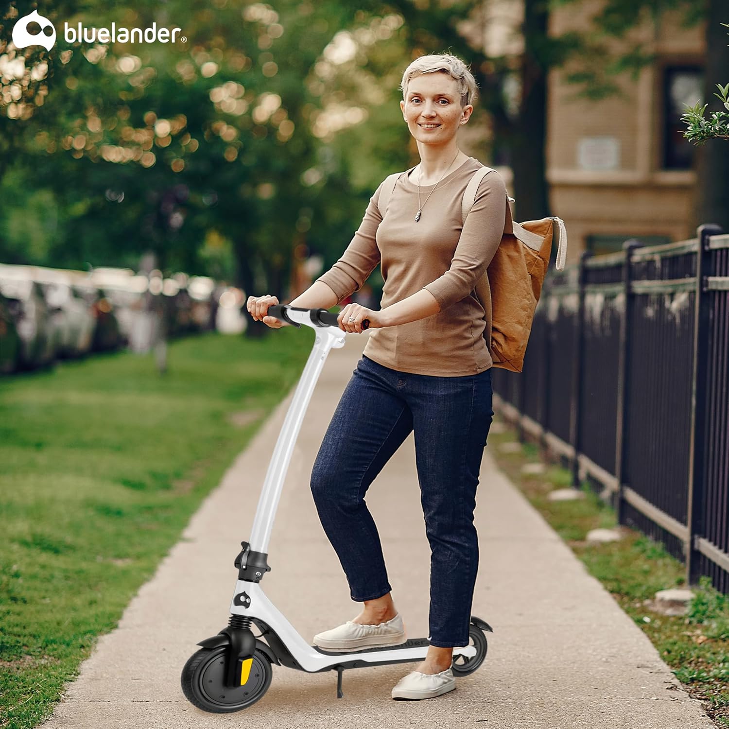 Bluelander Scooter E11 Eléctrico Plegable para Adultos, Velocidad 35 km/h, Autonomía 22-26 km, Scooter eléctrico Adulto, Motor Sin Escobillas 720W, Control por App Bluetooth, Scooter