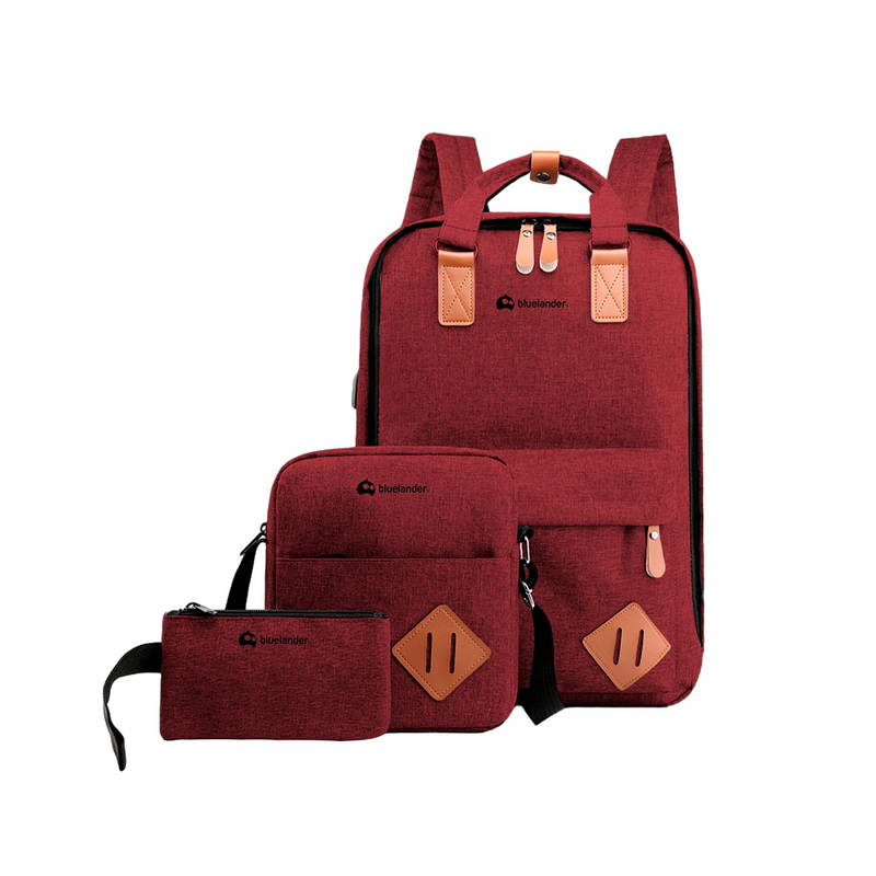 Mochila 3 en 1 Laptop USB Set 3 Piezas
