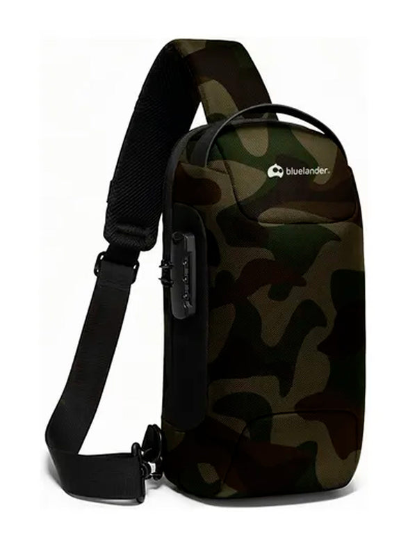 Bluelander "Mochila Antirrobo Cruzada con Puerto USB y Seguro de Código, Impermeable y Ligera para Hombre"