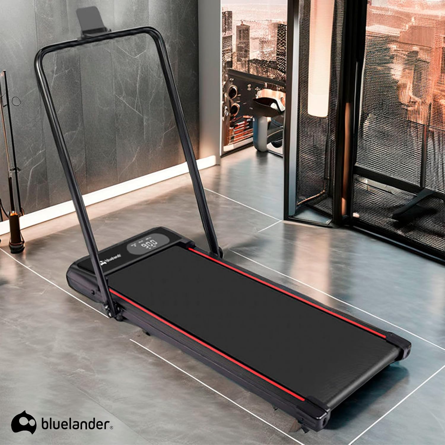 Caminadora eléctrica plegable Bluelander con pantalla digital y control remoto para ejercicio en casa