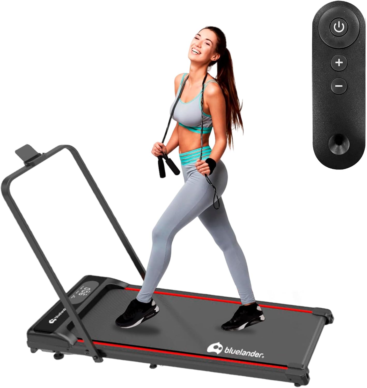 Caminadora eléctrica plegable Bluelander con pantalla digital y control remoto para ejercicio en casa