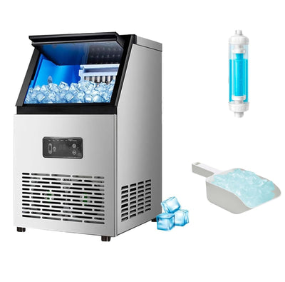 Bluelander Máquina de Hielo Comercial - 50kg/24h Almacenamiento 11.5kg