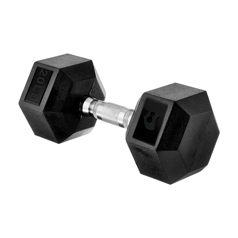 Mancuerna Hexagonal Caucho Antideslizante 5-40 LBS | Par o Individual | Bluelander