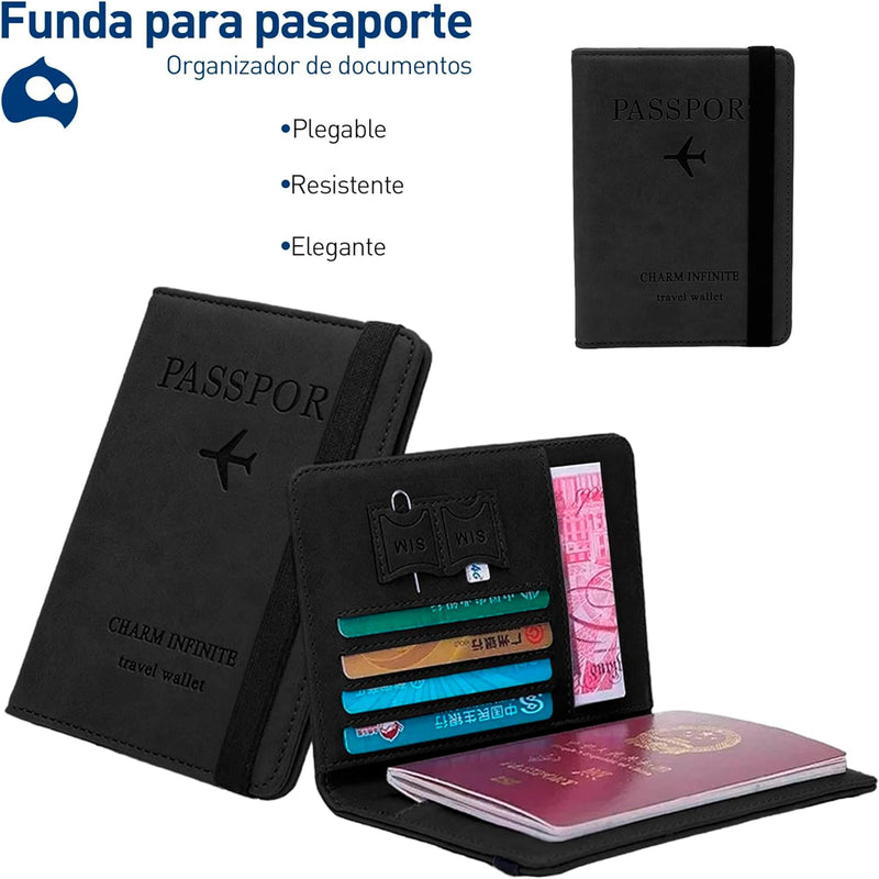 Bluelander Porta Pasaporte RFID, Cuero PU, para Pasaporte y Visa