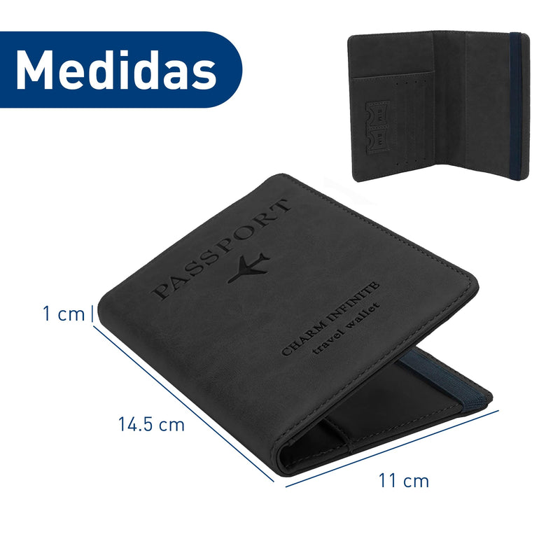 Bluelander Porta Pasaporte RFID, Cuero PU, para Pasaporte y Visa