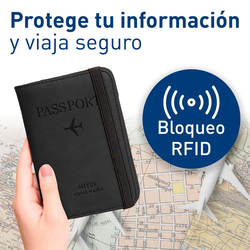 Bluelander Porta Pasaporte RFID, Cuero PU, para Pasaporte y Visa