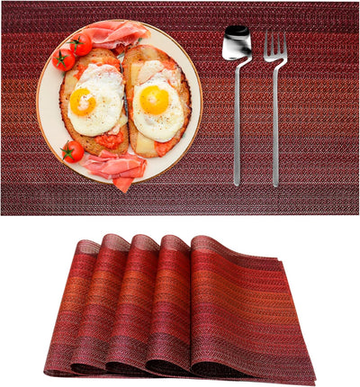 Bluelander Set 5 Manteles Individuales - PVC Antideslizante 45x30cm