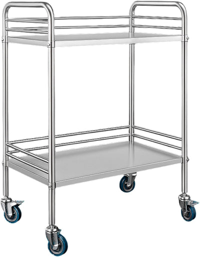 Mesa Acero Inoxidable con Ruedas 2 Niveles