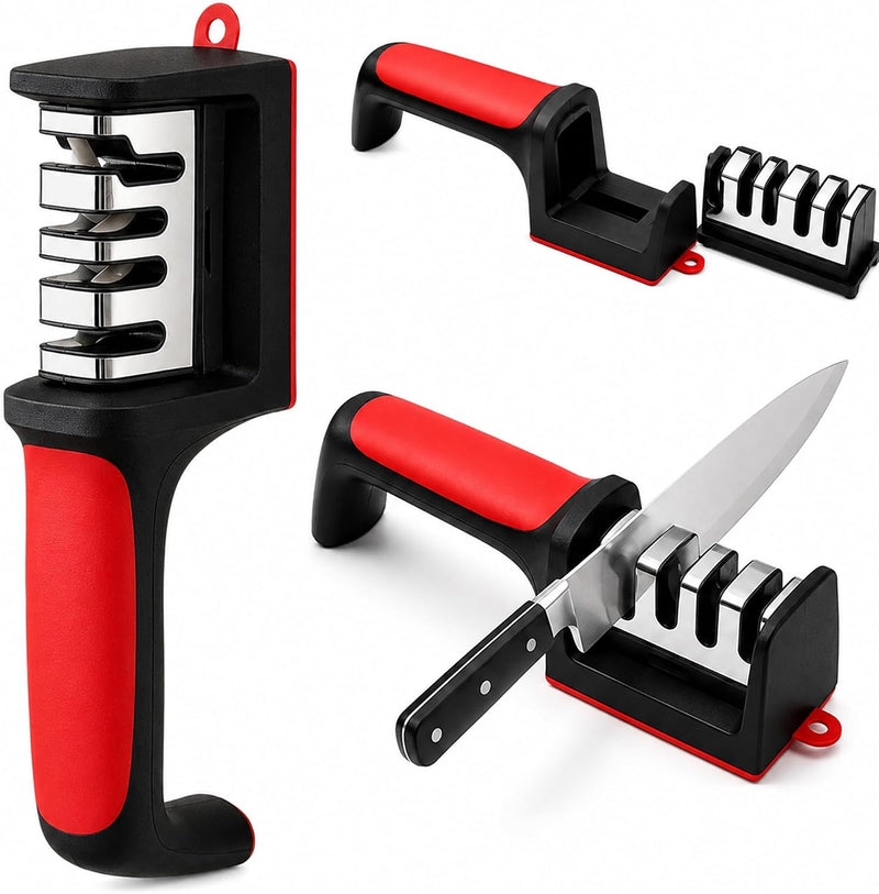 Afilador de Cuchillos 4 en 1 Manual Antideslizante