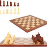 Bluelander Ajedrez de Madera Plegable - Portátil con Piezas y Dados