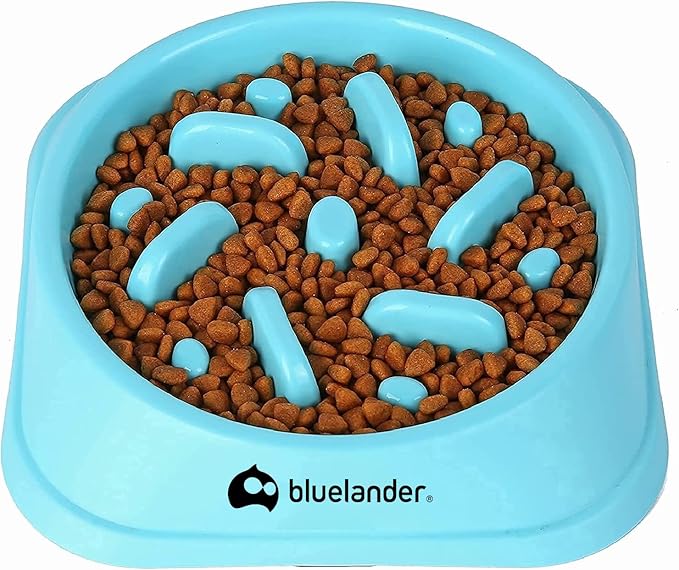 Bluelander Plato Antiasfixia para Perro, Alimentación Lenta, Antideslizante y No Tóxico, Fácil de Lavar, Para Todas las Razas