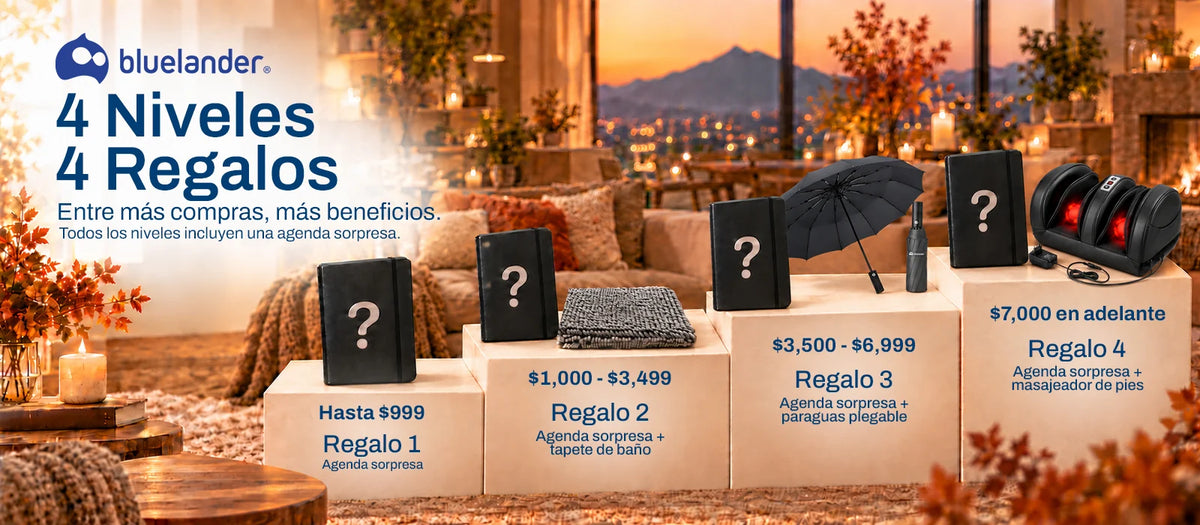 4 niveles. 4 regalos. Agenda sorpresa en todos los pedidos